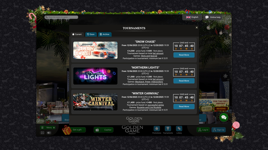 Golden Game Casino Desktop Tournaments