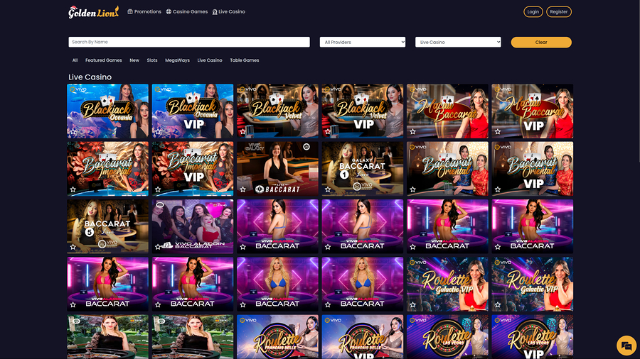 Golden Lion Desktop Live Dealer