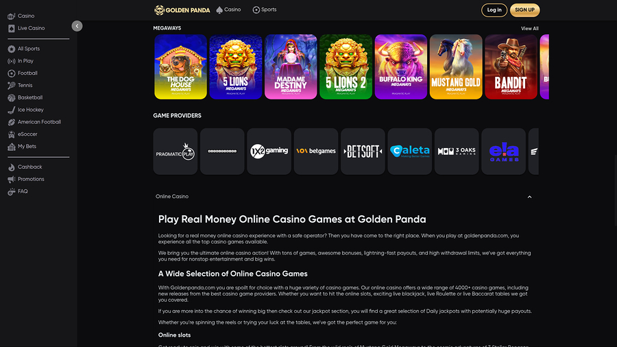 Golden Panda Casino Desktop Game Developers