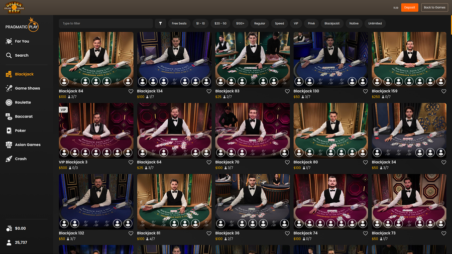 Golden Reef Casino Desktop Live Dealer