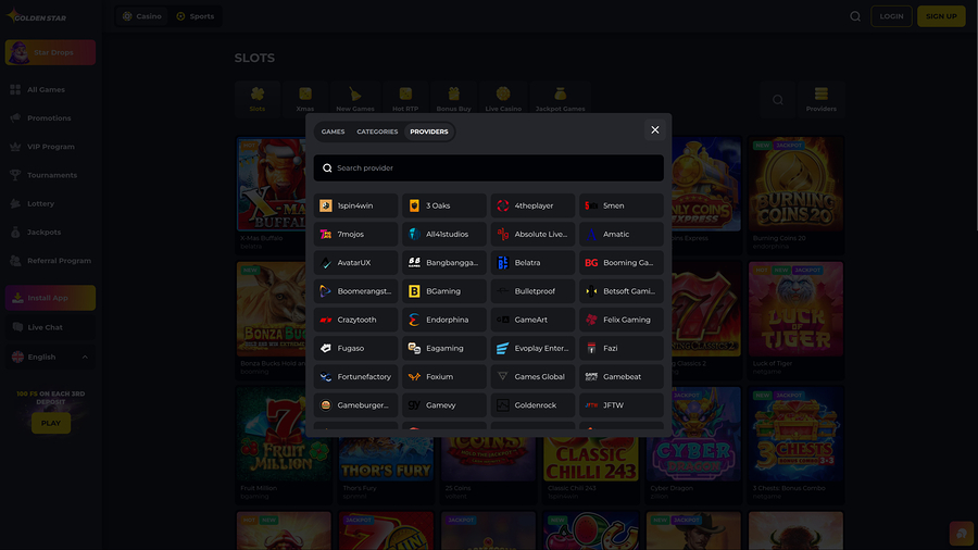 Golden Star Casino Desktop Game Developers