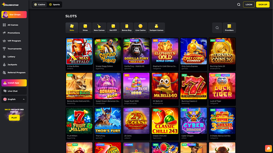 Golden Star Casino Desktop Games