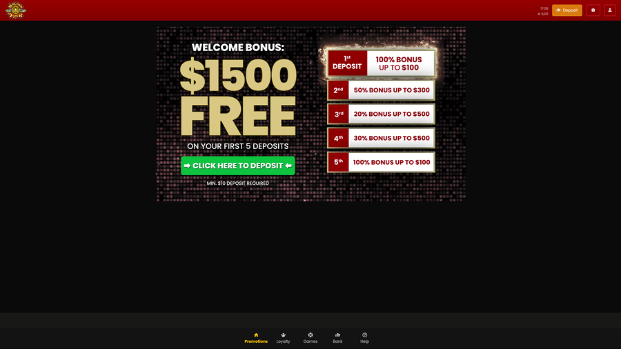 Golden Tiger Casino Desktop Promotions