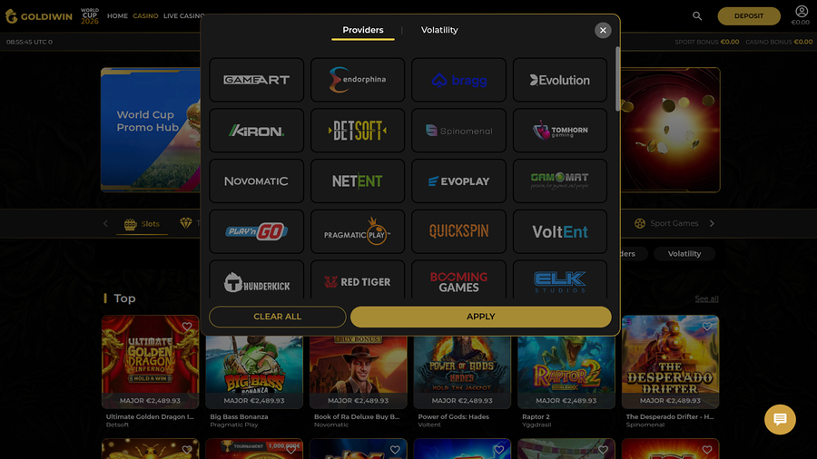 Desarrolladores de juegos de escritorio para casino GoldiWin