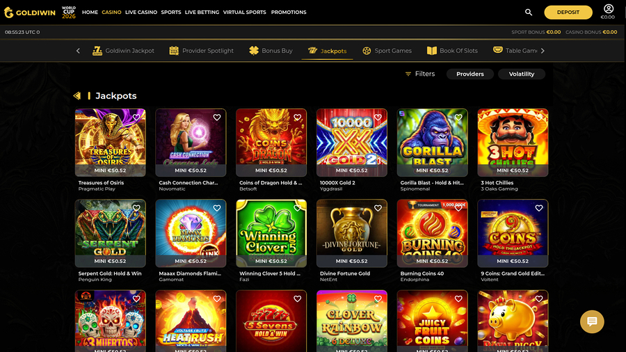 Jackpot de GoldiWin Casino para PC
