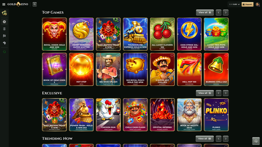 Goldzino Casino Games Desktop
