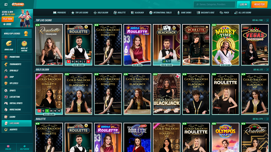 Casino Golisima Escritorio Crupier en vivo