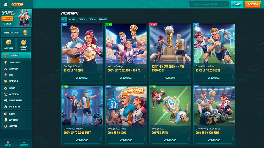 Promociones de escritorio del Casino Golisima