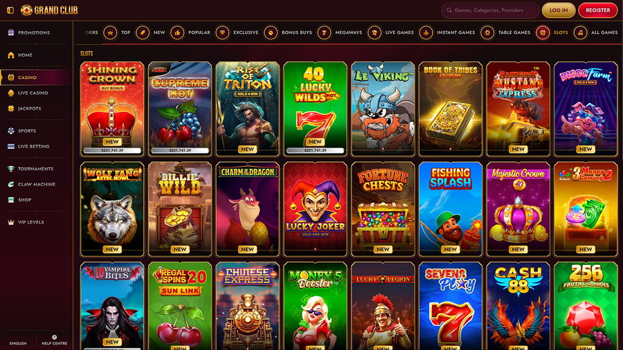 GrandClub Casino Desktop Games