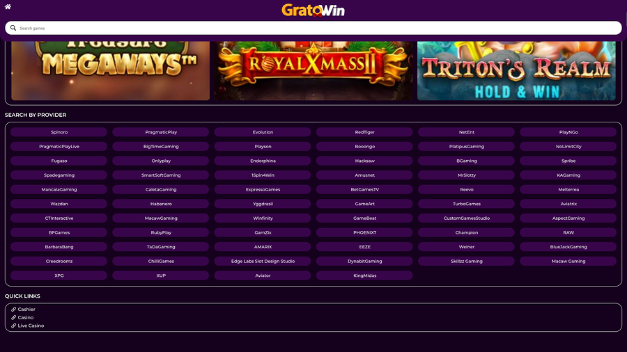 Grato Win Casino Desktop Game Developers