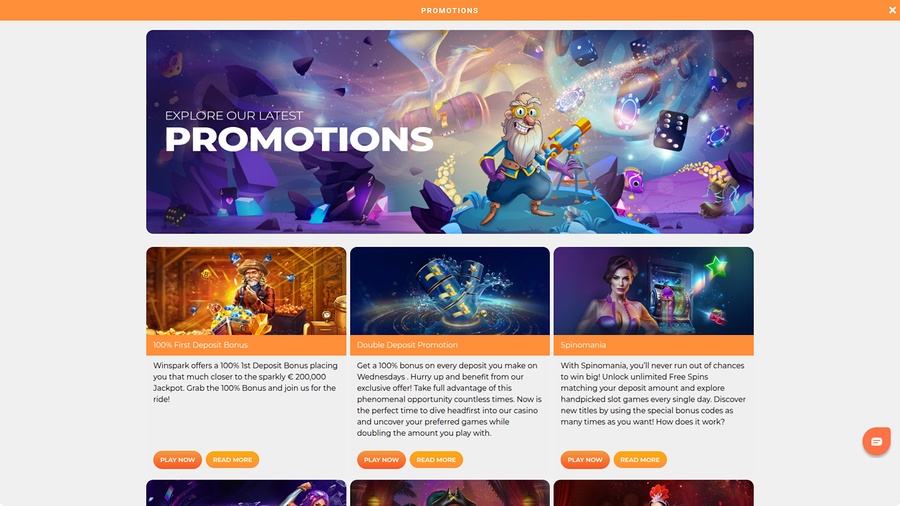 Gratorama Casino Desktop Promotions