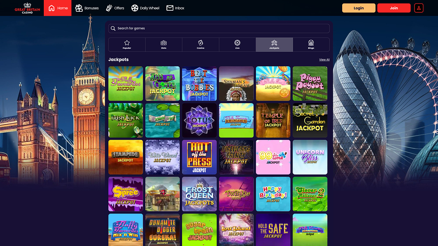 Great Britain Casino Desktop Jackpot