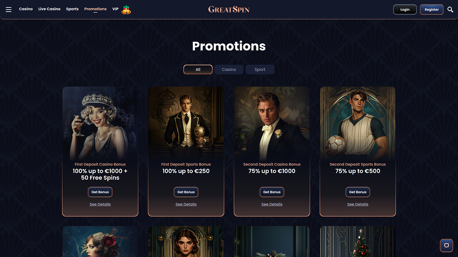 Greatspin Casino Desktop Promotions
