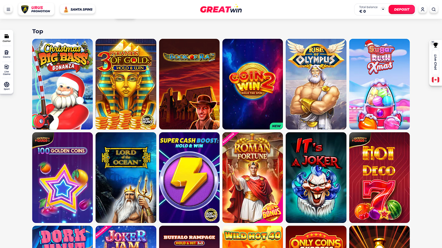 Greatwin Casino Desktop Games