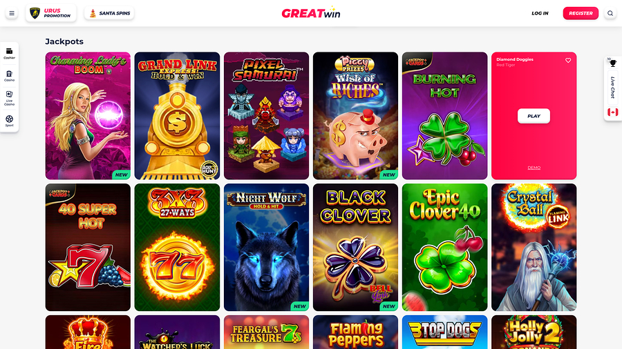 Greatwin Casino Desktop Jackpot