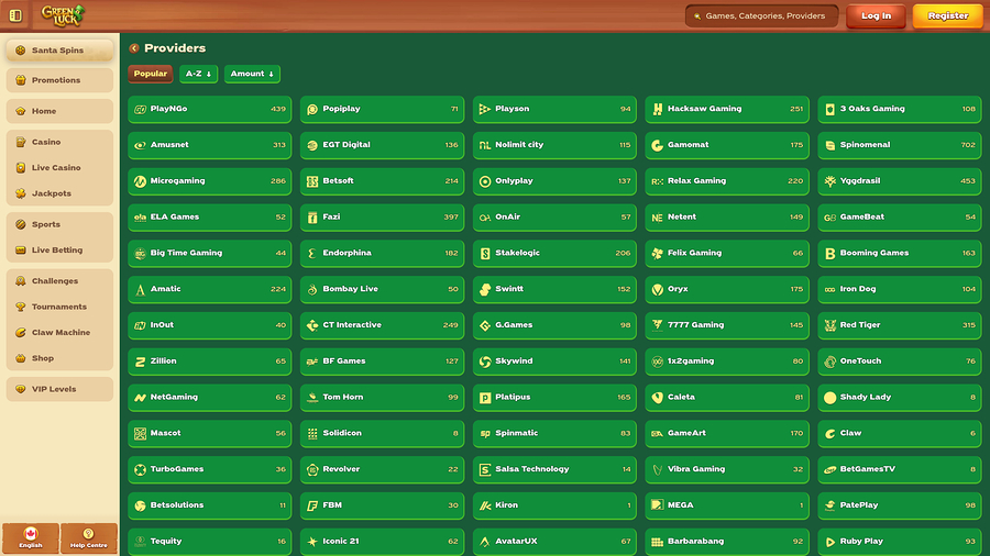 GreenLuck Casino Desktop Game Developers