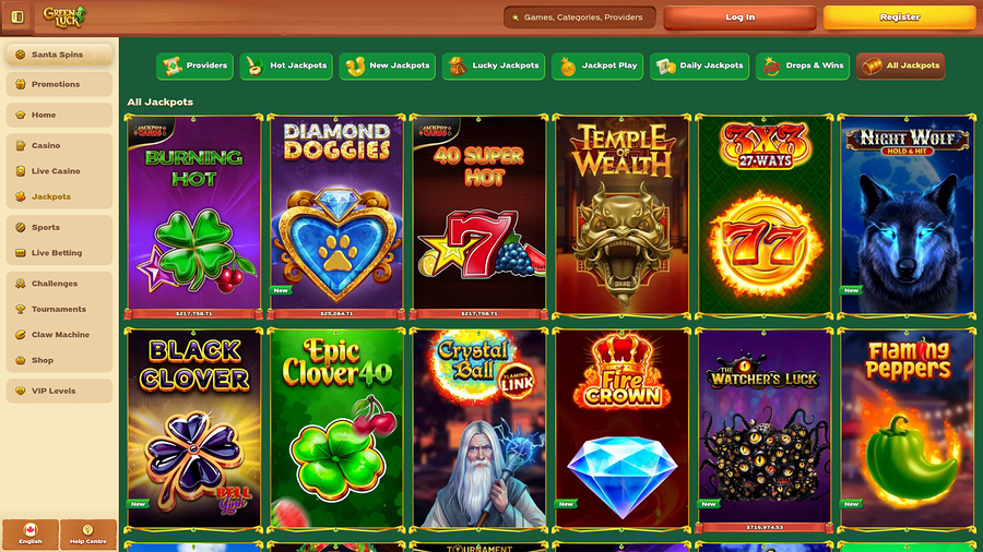 GreenLuck Casino Desktop Jackpot