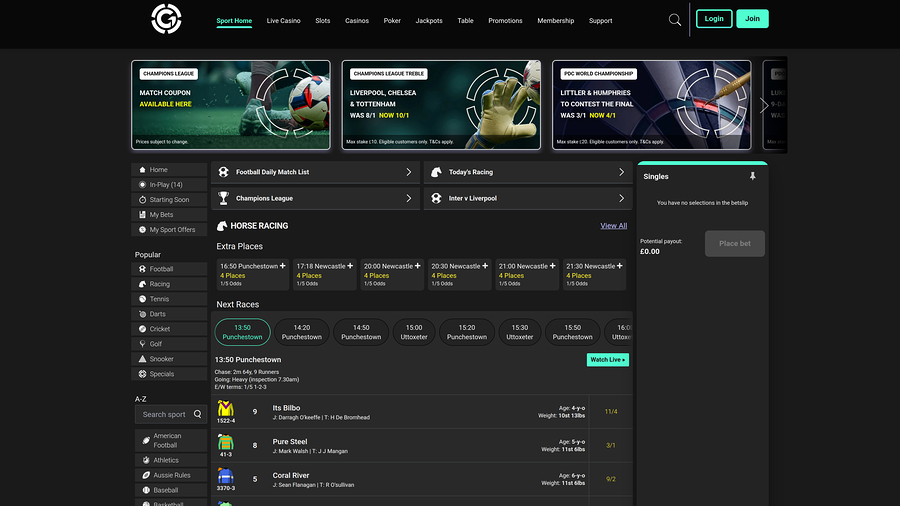 Grosvenor Casino Desktop Live Bet