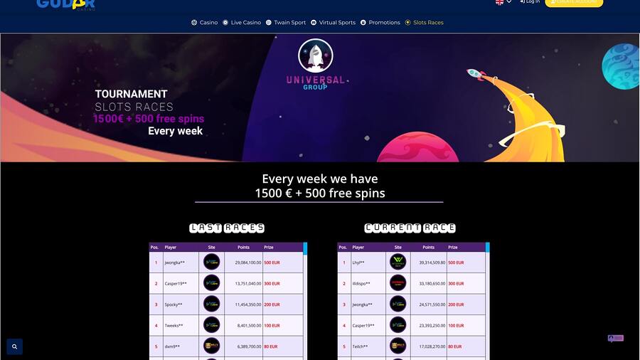 Gudar Casino Slots Races Desktop