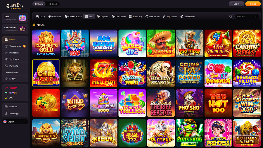 Gunsbet Casino Desktop Games