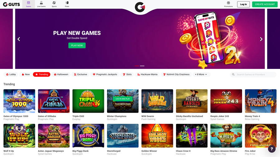 Guts Casino Desktop Games