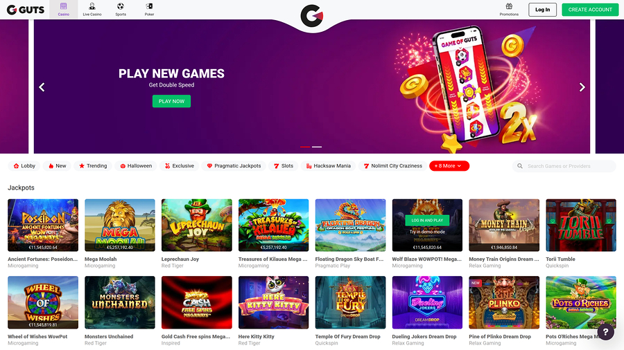 Guts Casino Desktop Jackpot