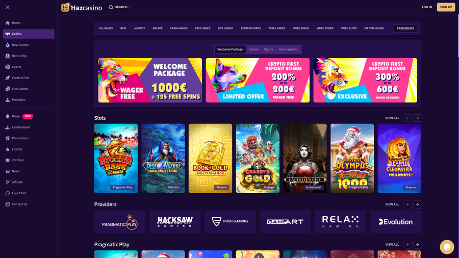 Haz Casino Desktop Games