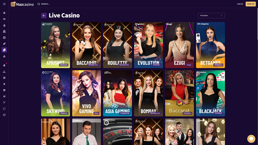 Haz Casino desktop live dealer