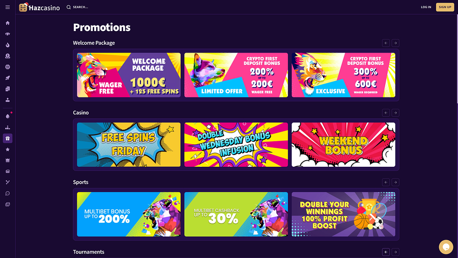 Haz Casino Desktop Promotions