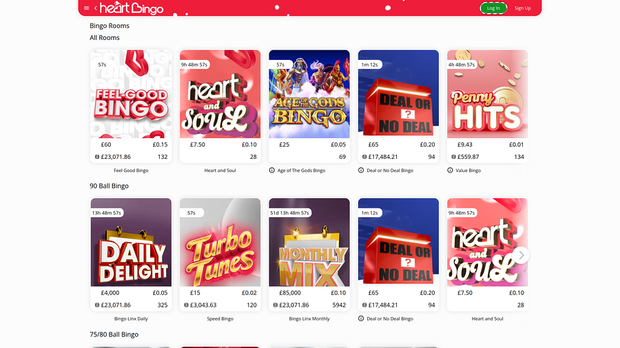 Heart Bingo Casino desktop bingo