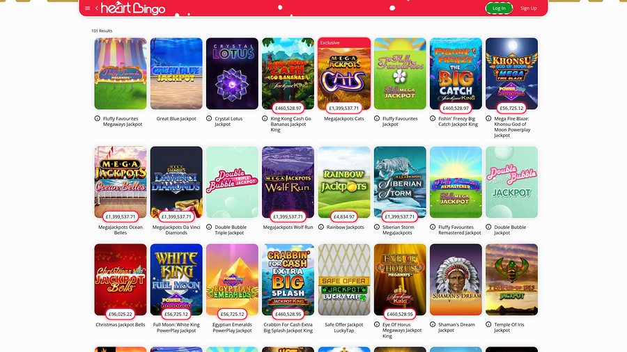 Heart Bingo Casino Desktop Jackpot