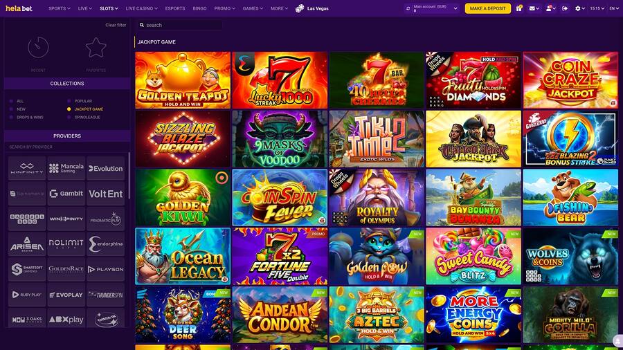 Helabet Casino Jackpot Desktop