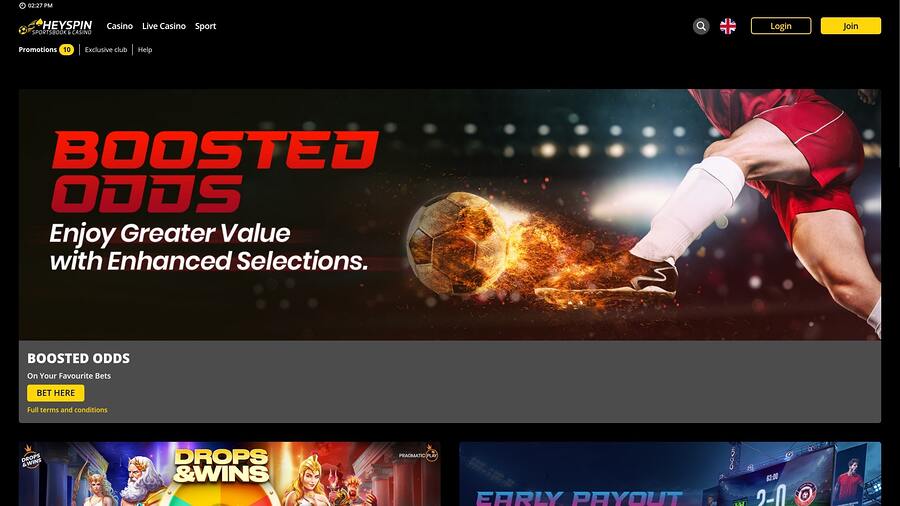 HeySpin Casino Promotions Desktop