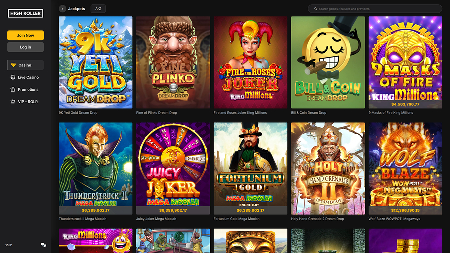 High Roller Casino Desktop Jackpot