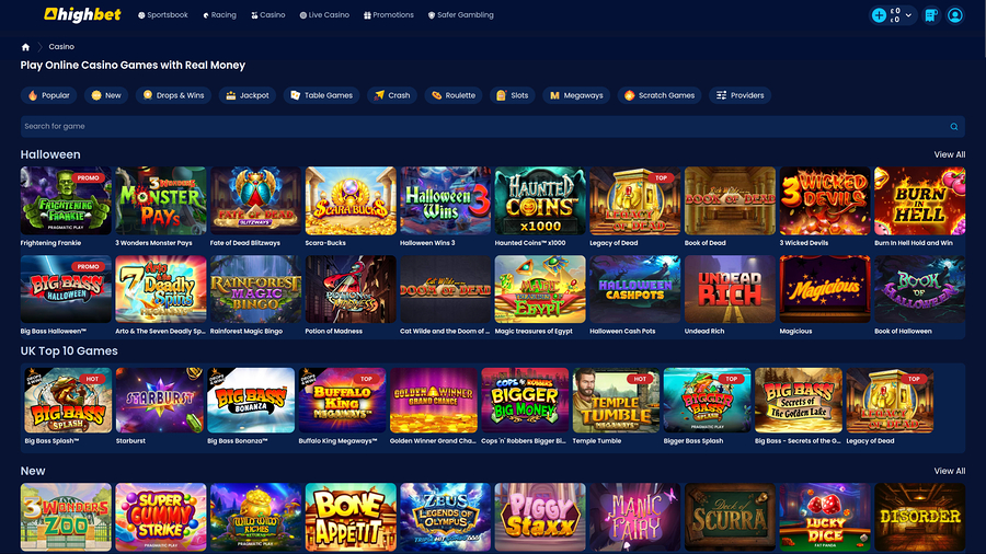 High Bet Casino Desktop Games