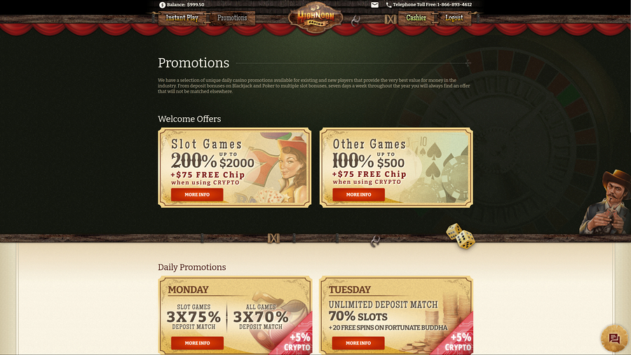 High Noon Casino Desktop Promotions