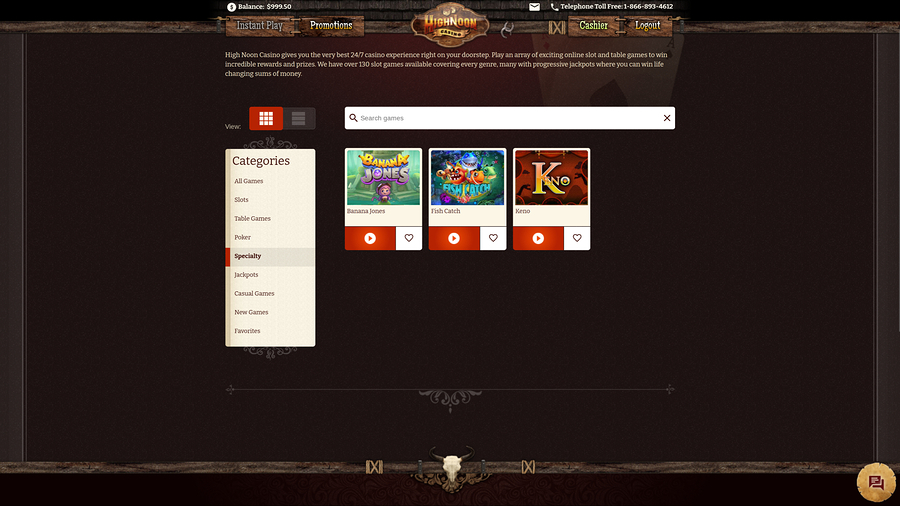 High Noon Casino Desktop Specialty