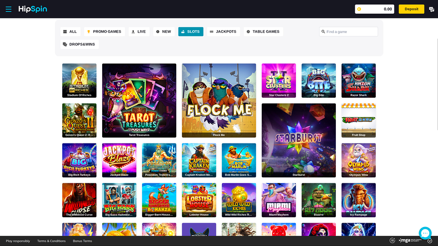 Hip Spin Casino Desktop Games