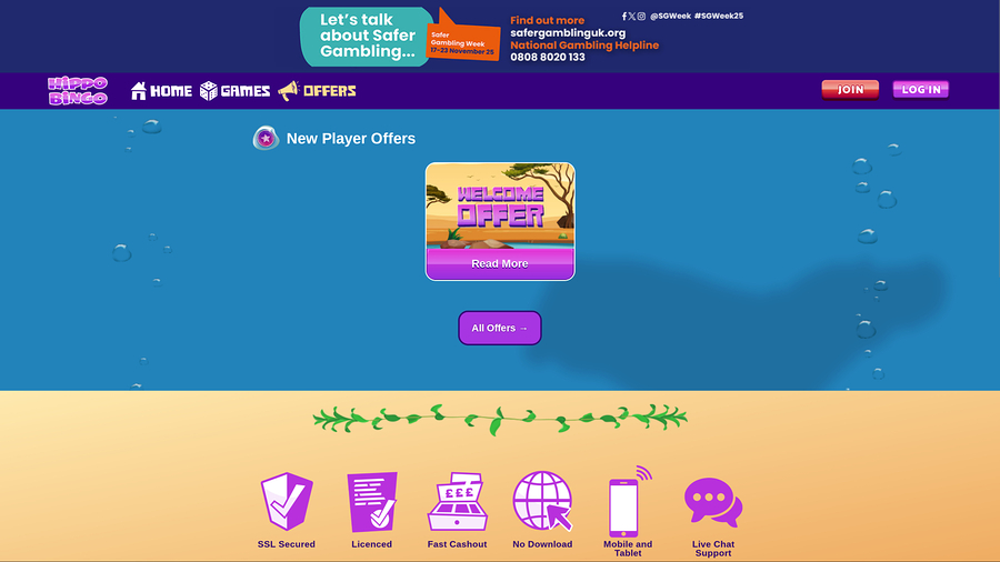 Hippo Bingo Casino Desktop Promotions