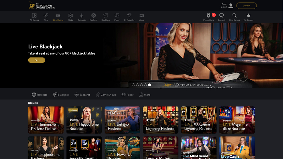 Hippodrome Casino Desktop Live Dealer