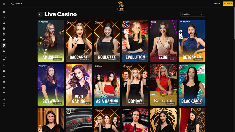 Horus Casino Desktop Live Dealer
