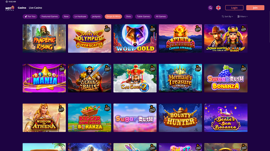 Hot7 Casino Desktop Drops And Wins