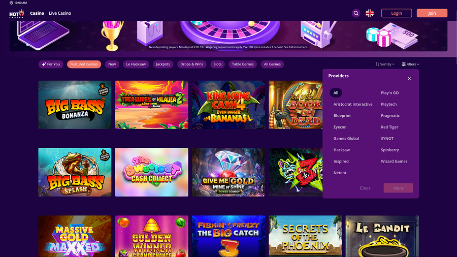 Hot7 Casino Desktop Game Developers
