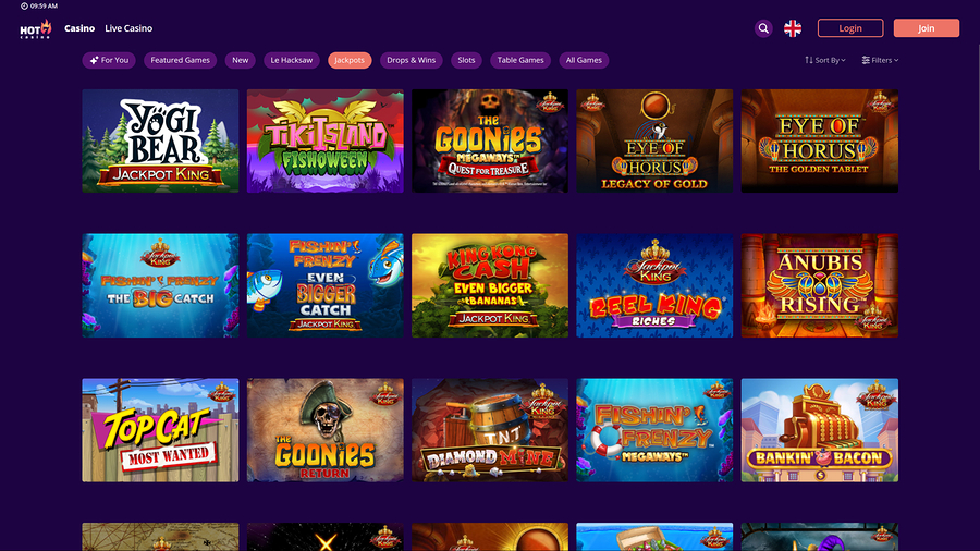 Hot7 Casino Desktop Jackpot