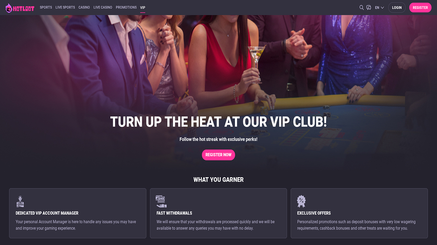 VIP screenshot of Hotloot Casino for Desktop