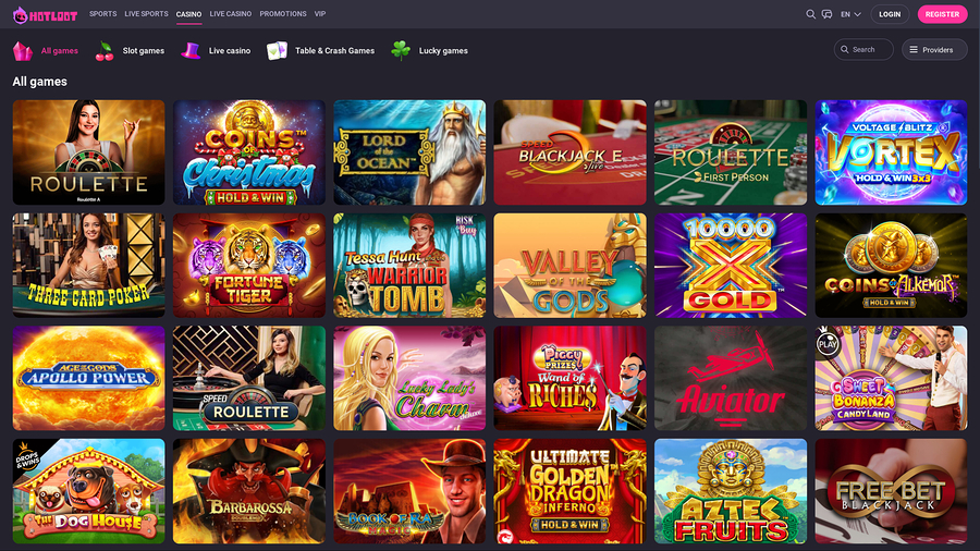 Hotloot Casino Desktop Games