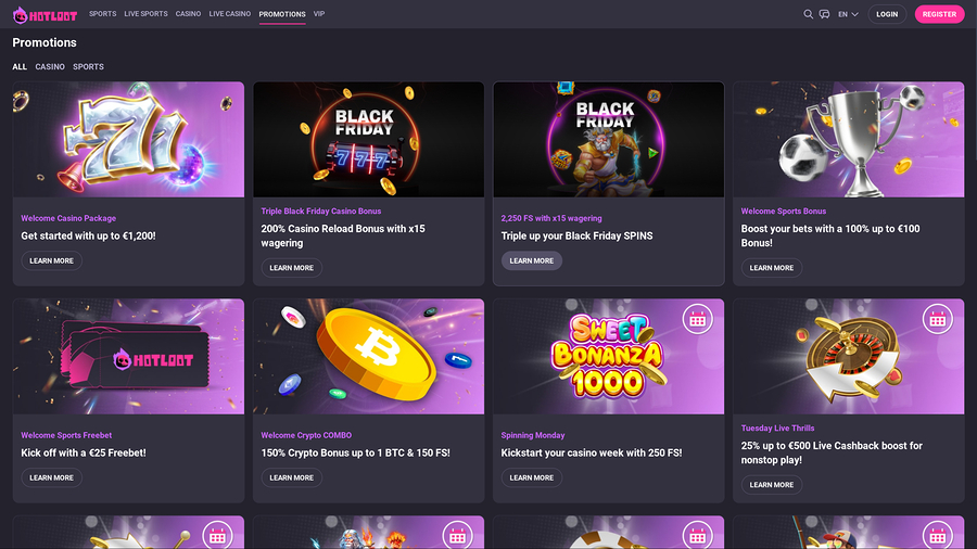 Hotloot Casino Desktop Promotions