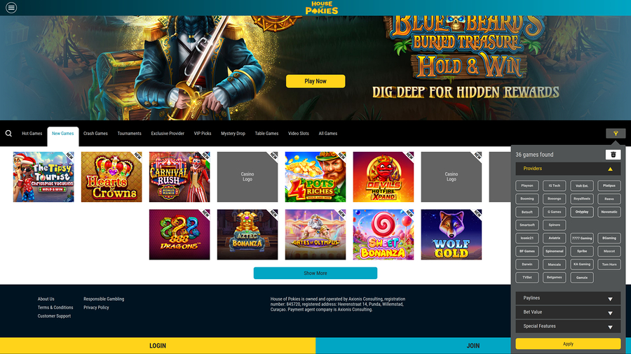 House of Pokies Casino Desktop Game Developers