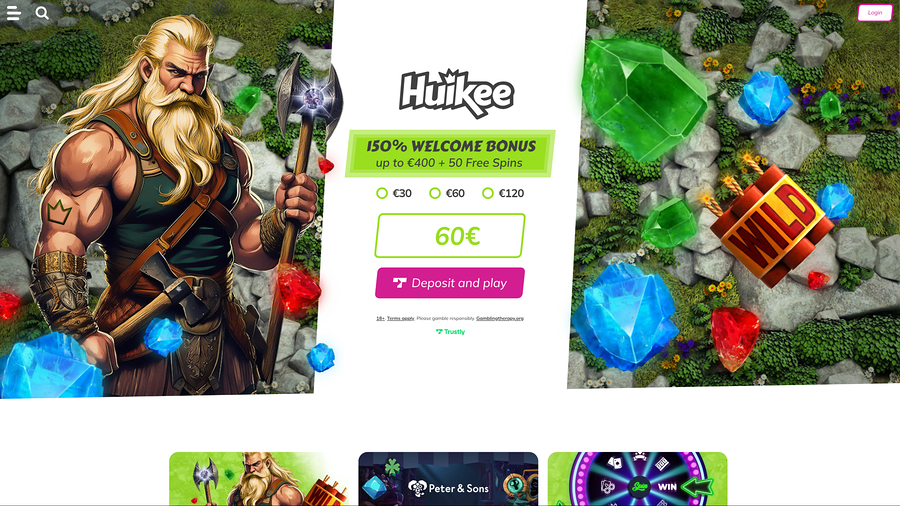 Huikee Casino Desktop Homepage