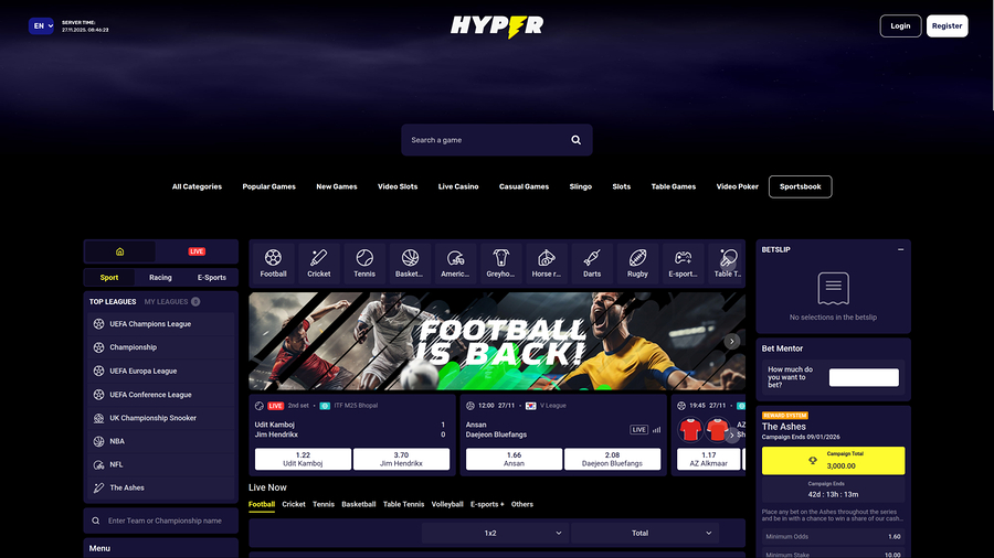 Hyper Casino Desktop Sports